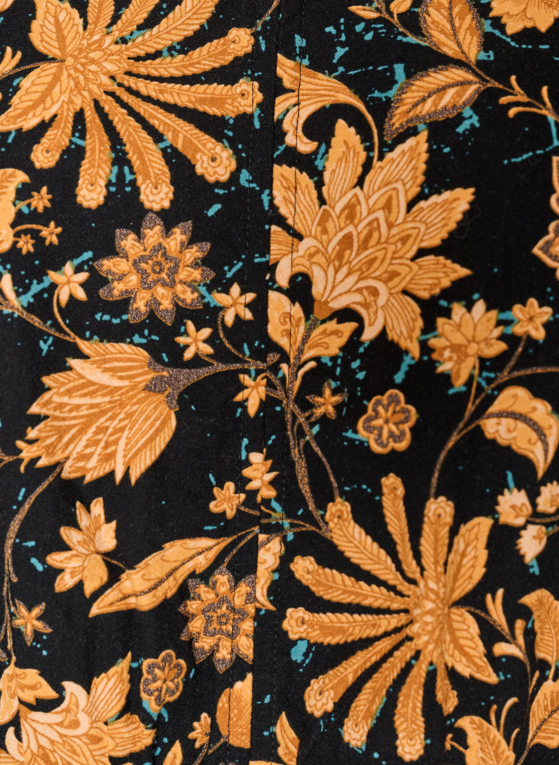 ZizziBlomstret bluse i bomuld med bindeb&aring;nd, Orange, Packshot image number 2
