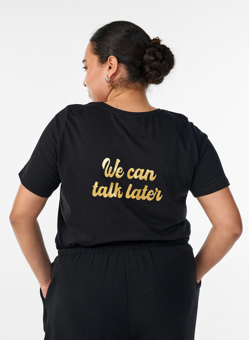 T-shirt med motiv, Sort, Model image number 2