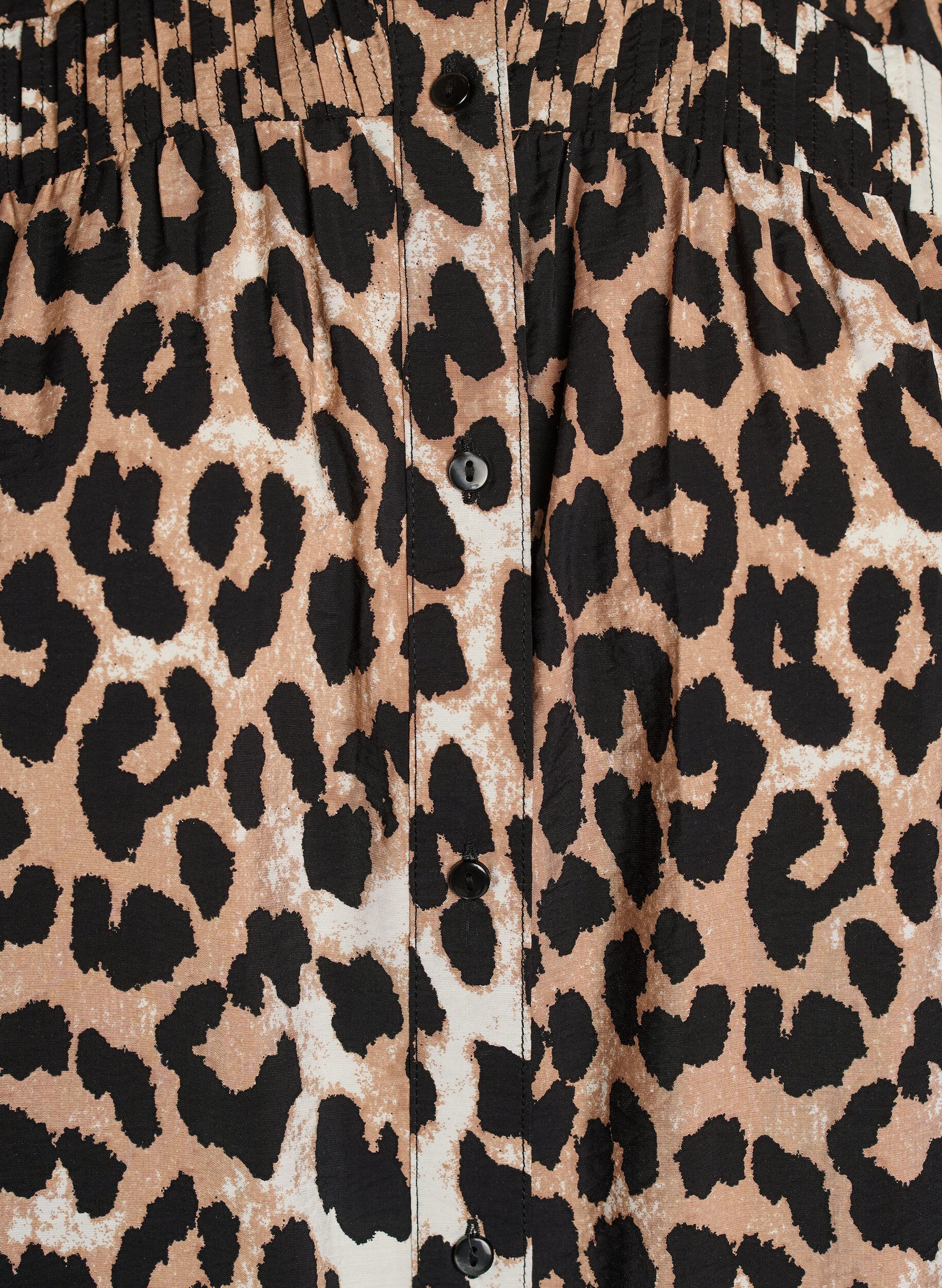 Zizzi Skjortebluse med m&oslash;nster og 1/2 &aelig;rmer, Brun, Packshot image number 2