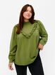 Viskosebluse med flæser, Loden Green, Model image number 0