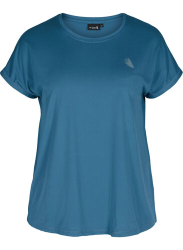 Ensfarvet trænings t-shirt, Midnight, Packshot image number 0