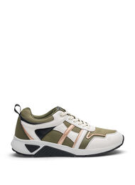 Wide fit sneakers, Army Green/Rose Gold