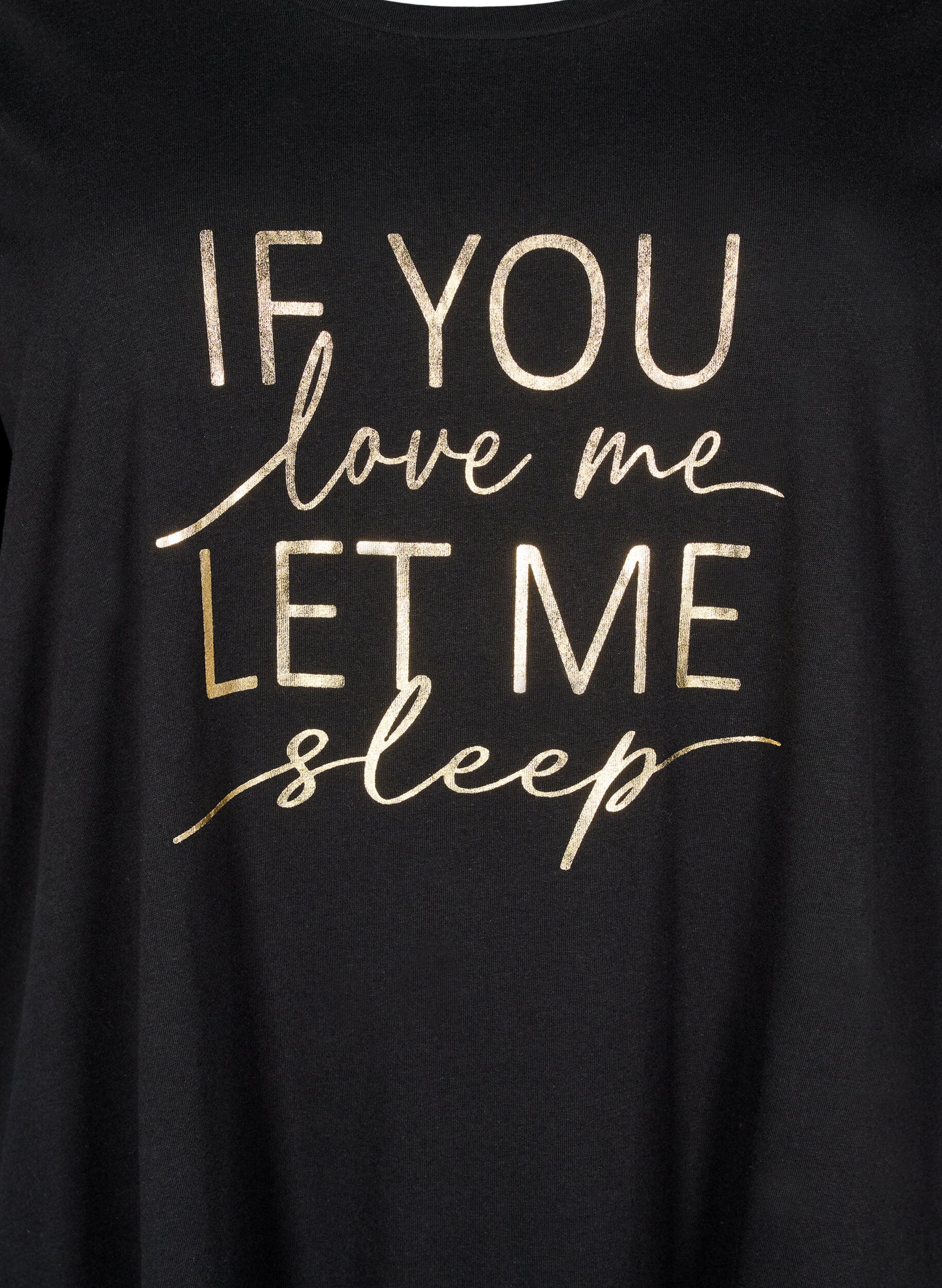 Zizzi Kort&aelig;rmet natkjole i &oslash;kologisk bomuld, Sort, Packshot image number 2