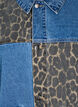Denimskjorte med leopardprint-detaljer, Blå, Packshot image number 4