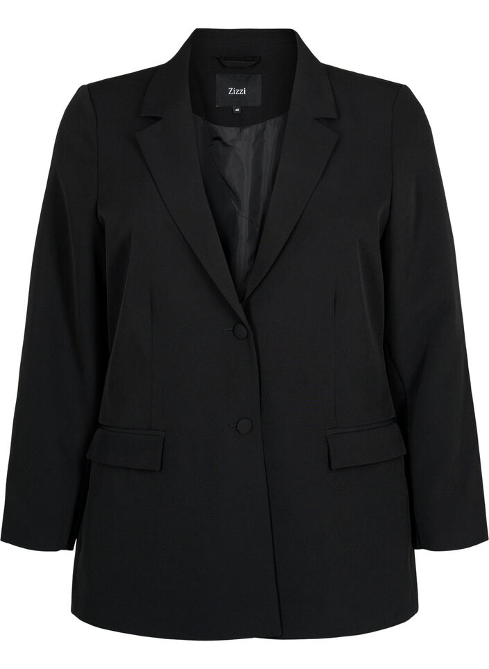 Klassisk blazer med knaplukning, Sort, Packshot image number 0