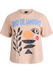 T-shirt i bomuld med frontprint, Beige, Packshot image number 0