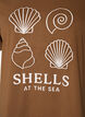 T-shirt i bomuld med printmotiv, Brun, Packshot image number 2