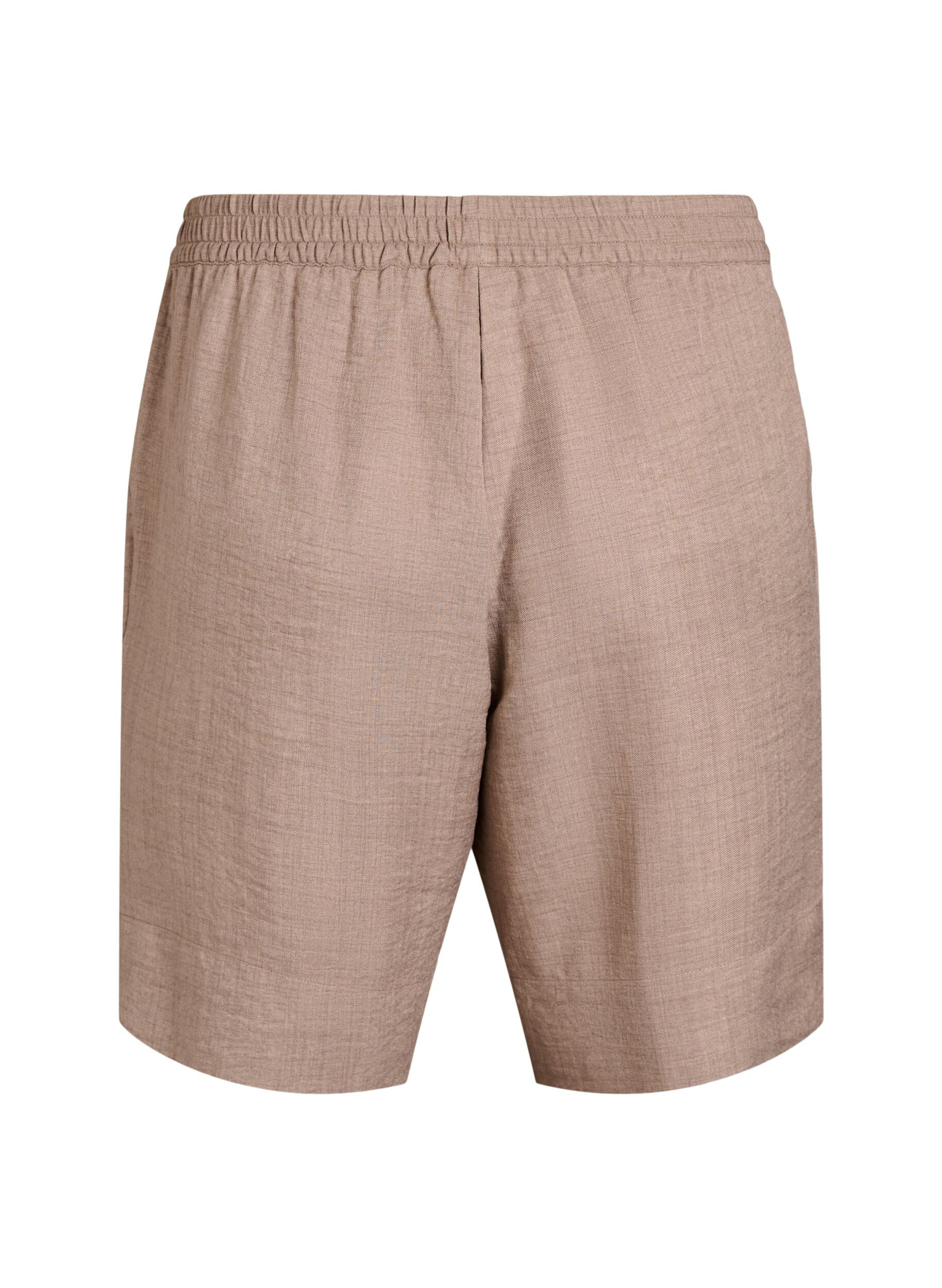 Zizzi Shorts med lommer og h&oslash;j talje, Brun, Packshot image number 1