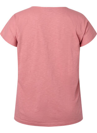 Bomulds t-shirt med blad print, Old Rose W. Leaf, Packshot image number 1
