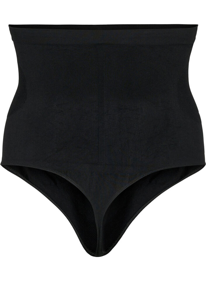 Højtaljet shapewear g-streng, Sort, Packshot image number 1