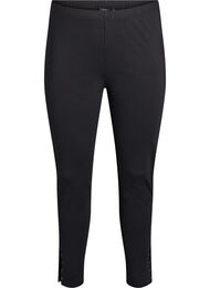 Leggings med slids og små rhinsten, Sort