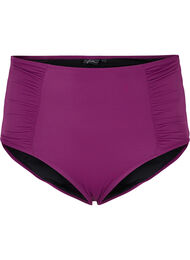 Højtaljet bikini trusse med draperinger, Dark Purple