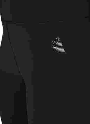 Cropped træninstights med mesh , Black, Packshot image number 2