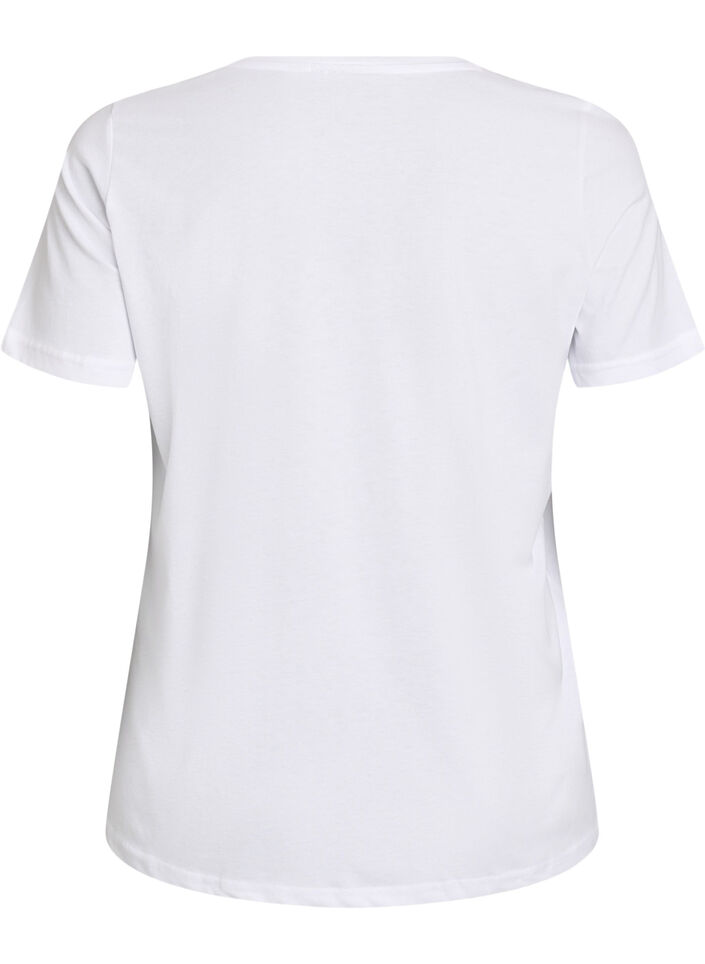T-shirt med motiv, Hvid, Packshot image number 1