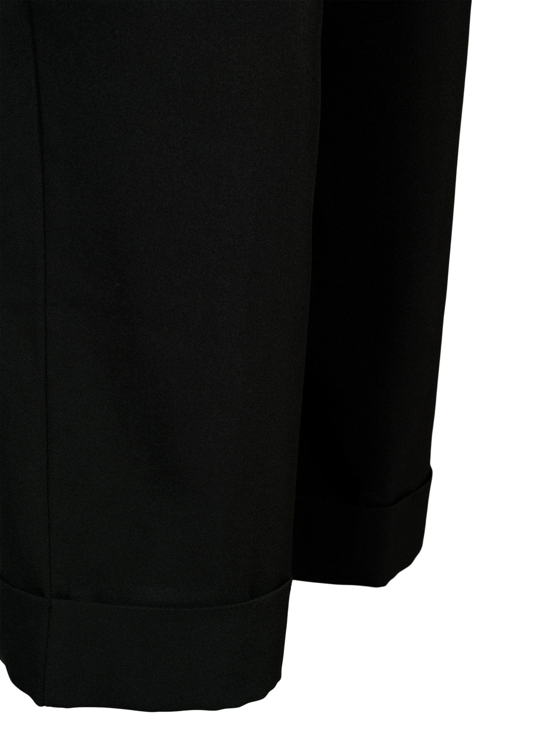 Zizzi H&oslash;jtaljede bukser med opsm&oslash;g, Black, Packshot image number 3