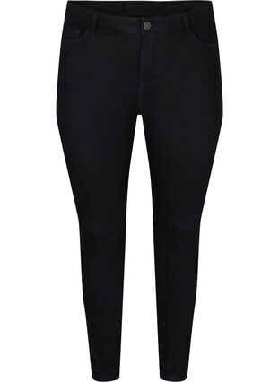 Cropped Amy jeans med slids, Black, Packshot image number 0