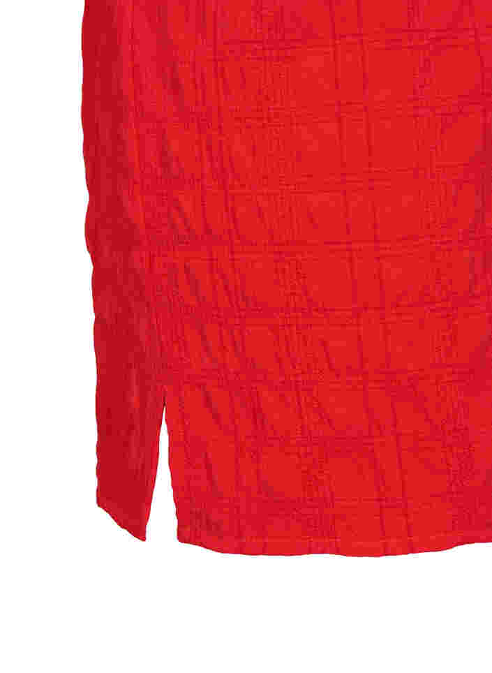 Struktureret tunika med 3/4 ærmer, Fiery Red, Packshot image number 3