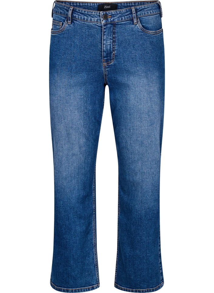 Højtaljede Gemma jeans med regular fit, Blå, Packshot image number 0