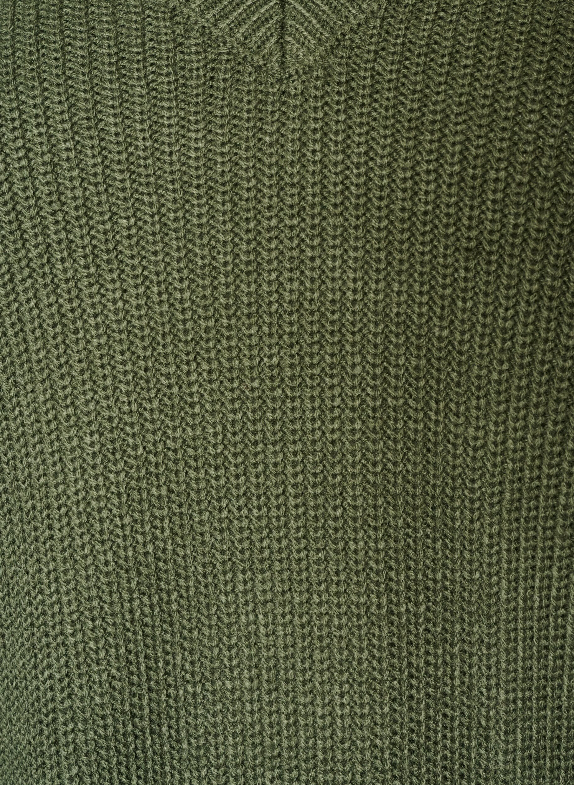 ZizziLang ribstrikket bluse med V-hals, Gr&oslash;n, Packshot image number 2