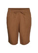 L&oslash;se shorts i bomuldsmusselin med h&oslash;j talje, Brun, Packshot image number 0