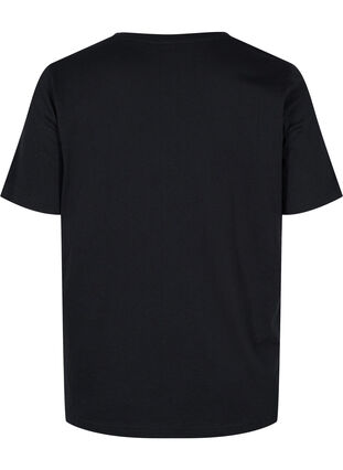 Meleret t-shirt med korte ærmer, Black, Packshot image number 1