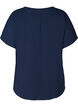 Bluse med korte &aelig;rmer og rund halsudsk&aelig;ring, Bl&aring;, Packshot image number 1