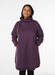 Kort sweatkjole med h&oslash;j krave og lommer, Lilla, Model image number 0