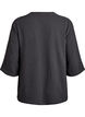 Skjortebluse med V-udsk&aelig;ring og 3/4-&aelig;rmer, Gr&aring;, Packshot image number 1