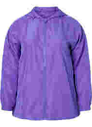 Kort jakke med hætte og justerbar bund, Purple Opulence