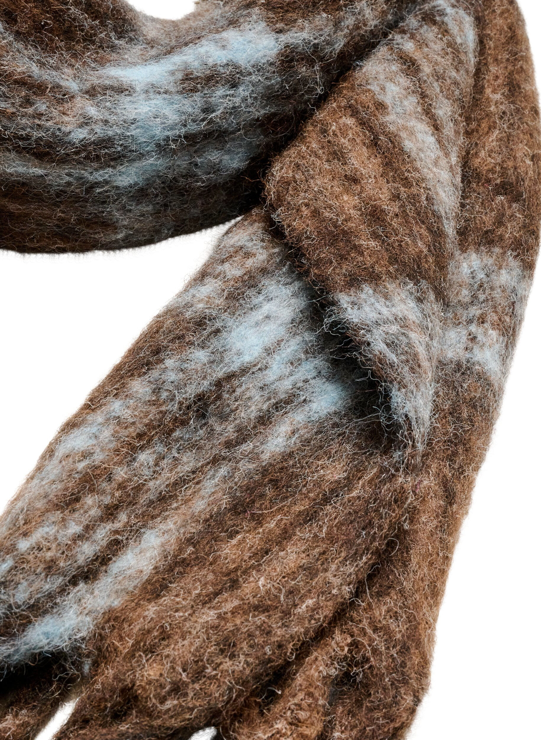 ZizziBl&oslash;dt t&oslash;rkl&aelig;de med frynser, Brun, Packshot image number 1