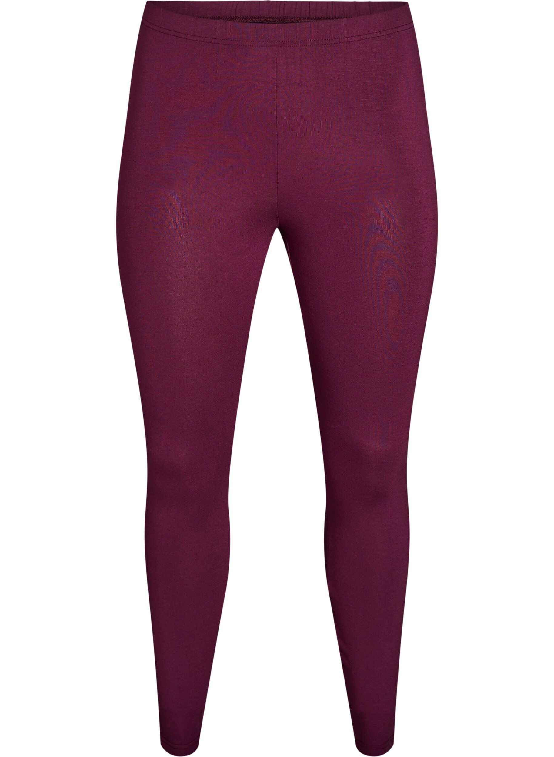 ZizziBasis leggings med ekstra l&aelig;ngde, M&oslash;rk Bordeaux, Packshot image number 0