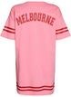 Kort t-shirtkjole med sporty detaljer, Lyser&oslash;d, Packshot image number 1