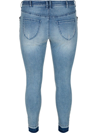 Super slim Amy jeans med slid, Blue denim, Packshot image number 1