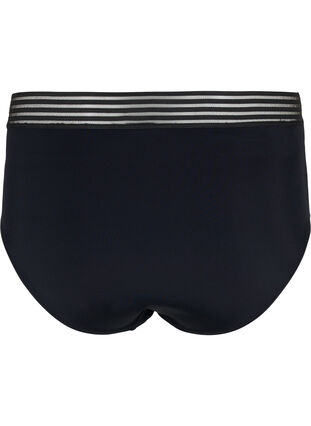 Højtaljet bikini trusse med mesh, Black, Packshot image number 1