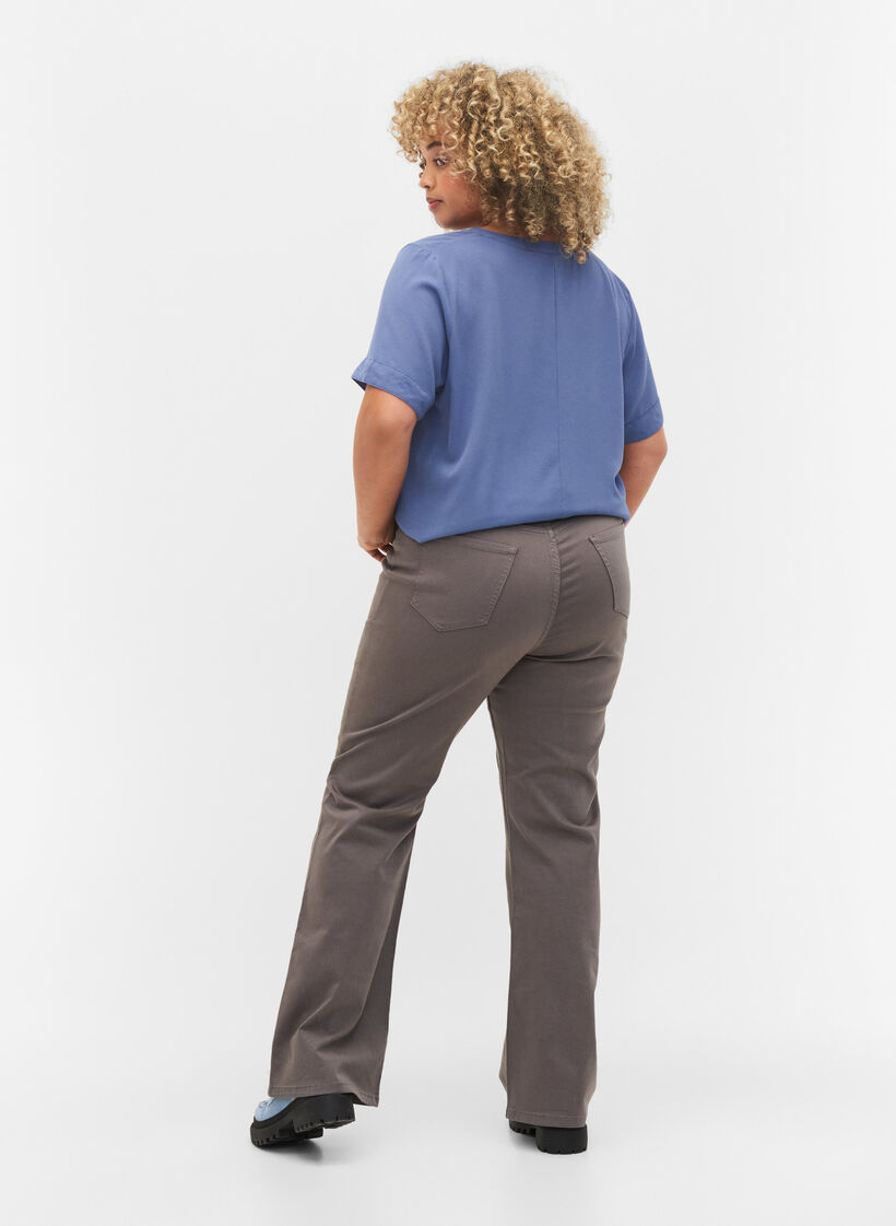 Flared jeans med ekstra høj talje, Grå, Model image number 1