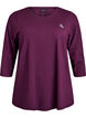 Tr&aelig;ningsbluse med 3/4 &aelig;rmer., Lilla, Packshot image number 0