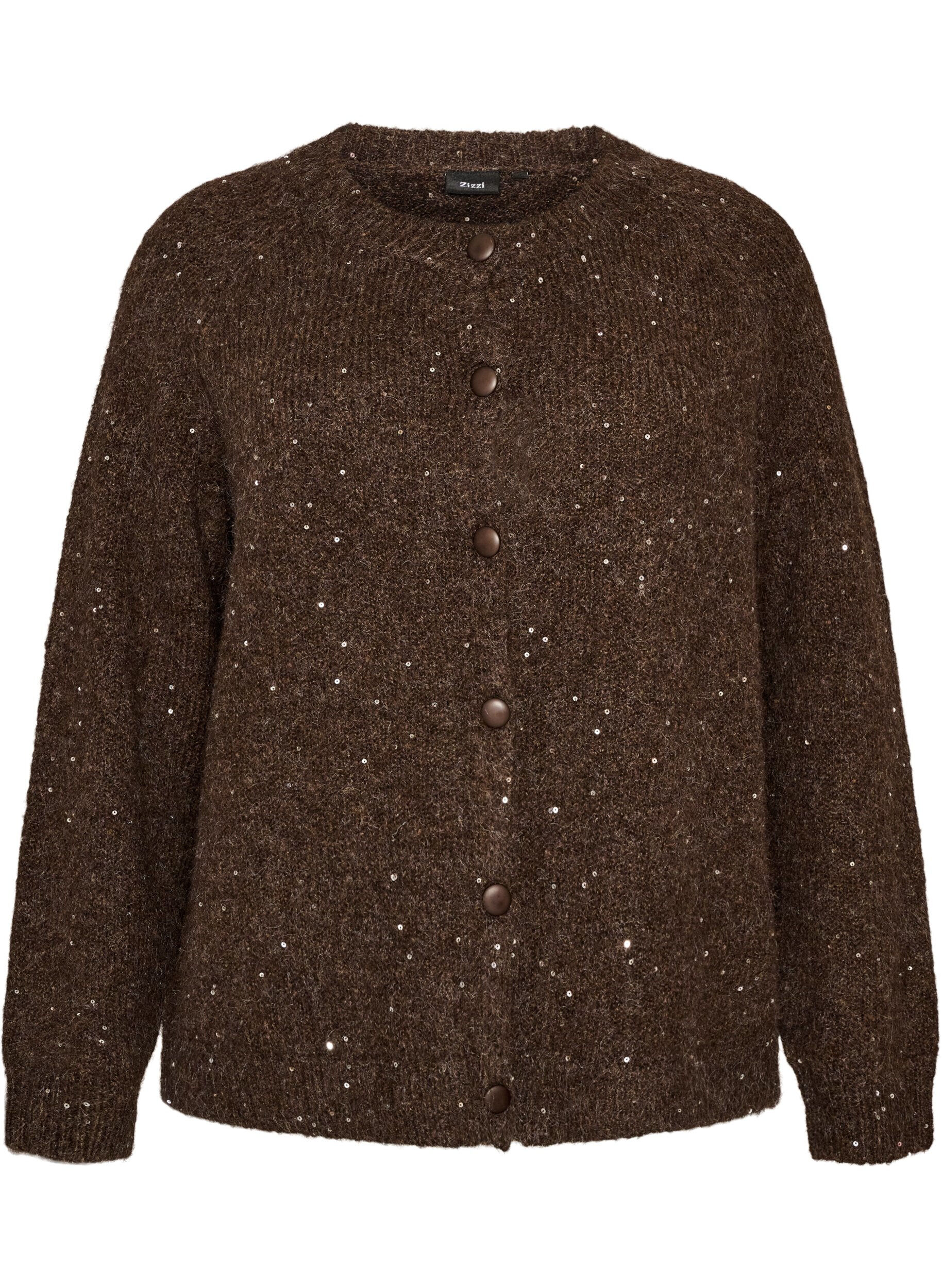 Cardigan med pailletter og knapper