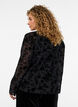 Meshbluse med blomsterm&oslash;nster og &aring;ben front, Sort, Model image number 2