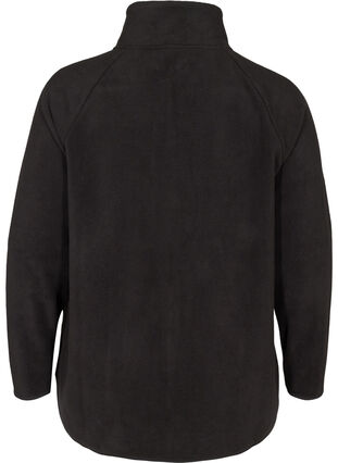 Fleece cardigan med lynlås, Black, Packshot image number 1