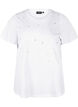 T-shirt i bomuld med similisten, Bright White, Packshot image number 0