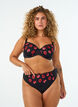 G-streng i microfiber med blomsterbroderi, Sort, Model image number 0