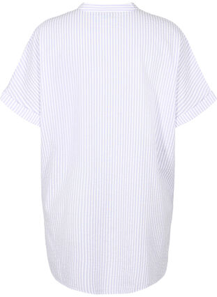 Stribet skjorte med brystlommer, White/LavenderStripe, Packshot image number 1
