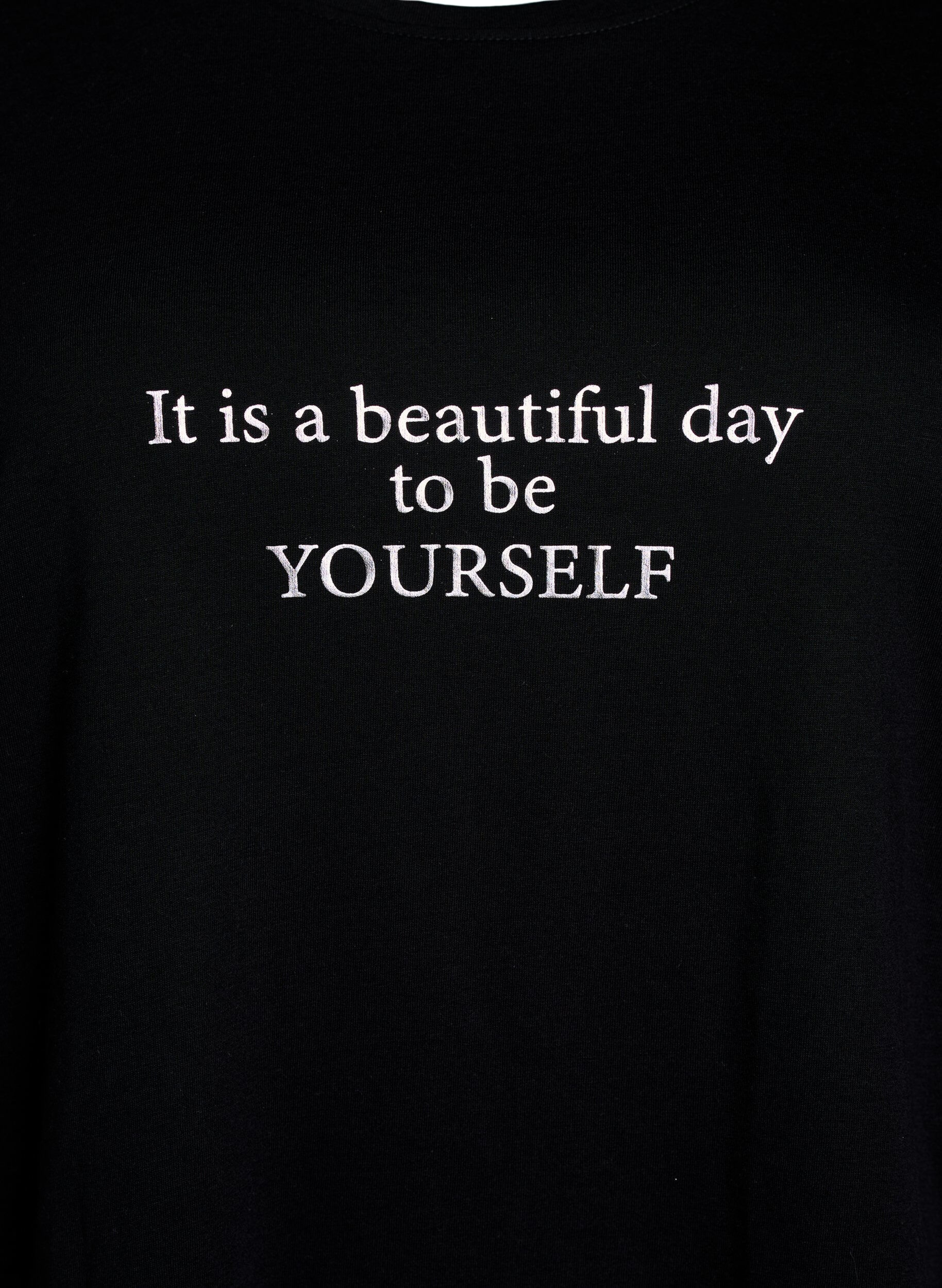 Zizzi T-shirt med motiv, Sort, Packshot image number 2