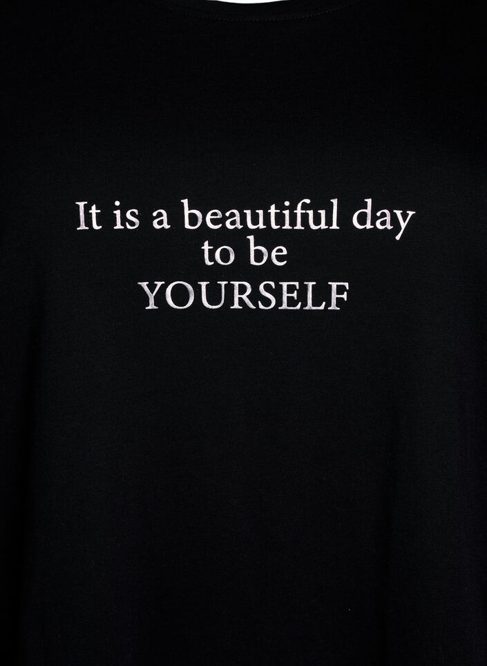 T-shirt med motiv, Sort, Packshot image number 2