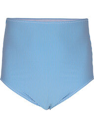 Stribet bikiniunderdel med ekstra høj talje, BlueWhite Stripe AOP