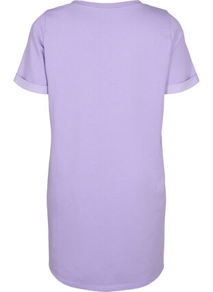 Sweatkjole med korte ærmer og slids, Lavender, Packshot image number 1