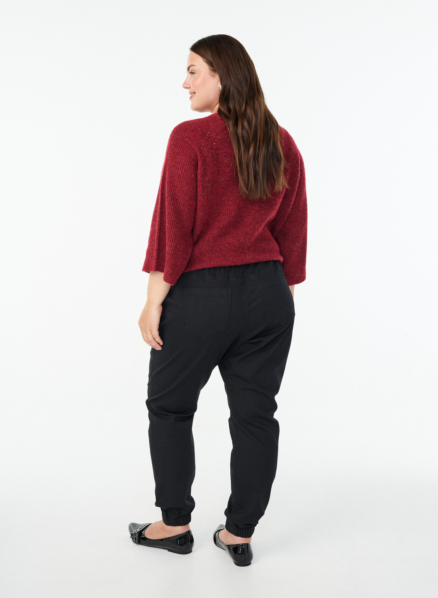 Zizzi Denimjoggers med lommer, Sort, Model image number 1