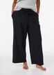 Pyjamasbukser med ribstruktur og lige ben, Sort, Model image number 1