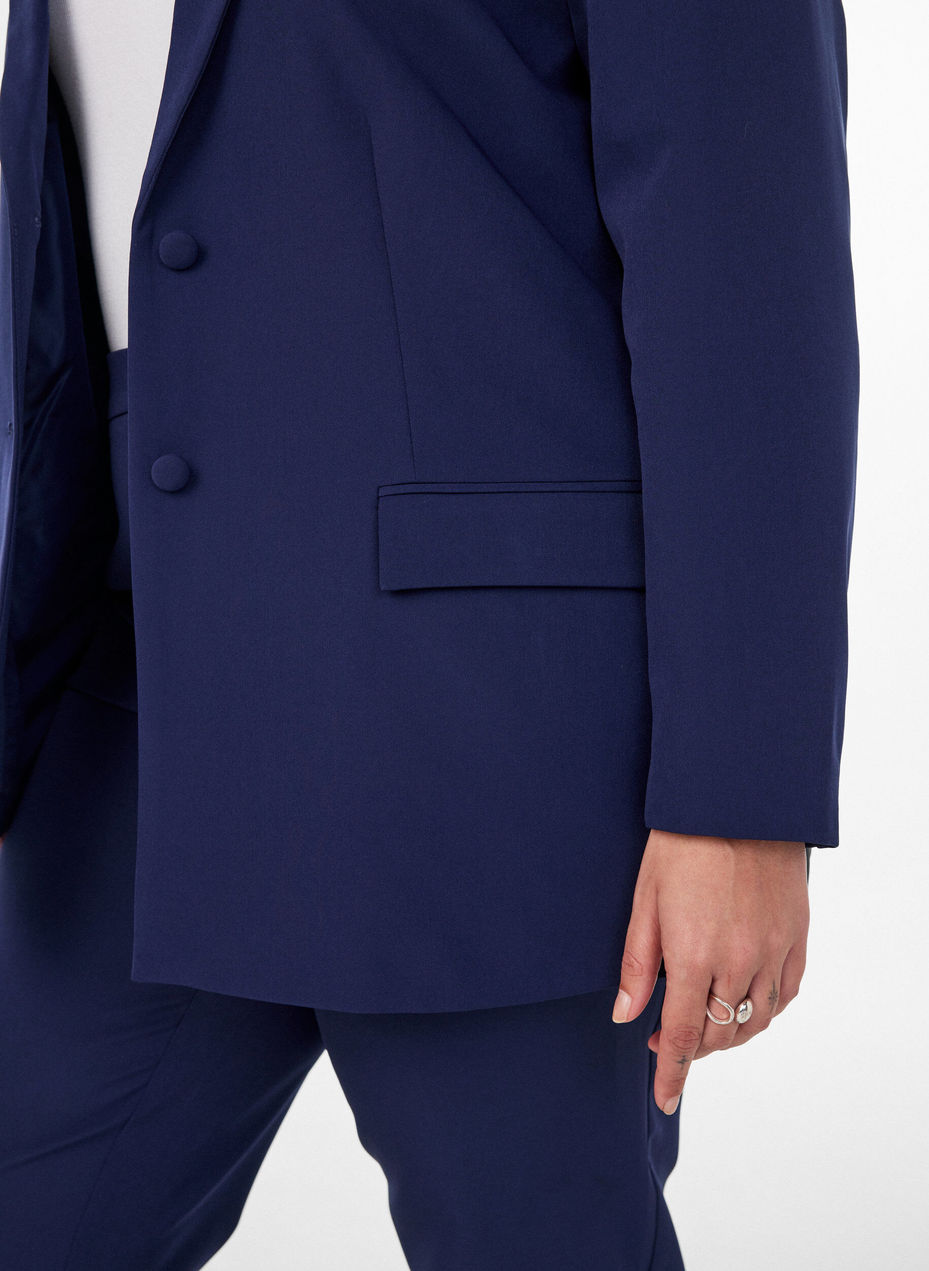 ZizziKlassisk blazer med knaplukning, Bl&aring;, Model image number 3