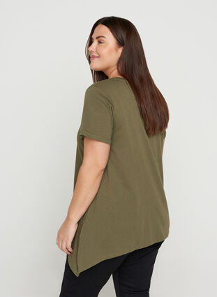 Kortærmet bomulds t-shirt med a-form, Ivy Green XOXO, Model image number 1